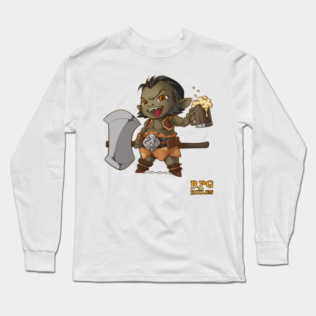 RPG Rules. Barbarian Long Sleeve T-Shirt by MauroPeroni